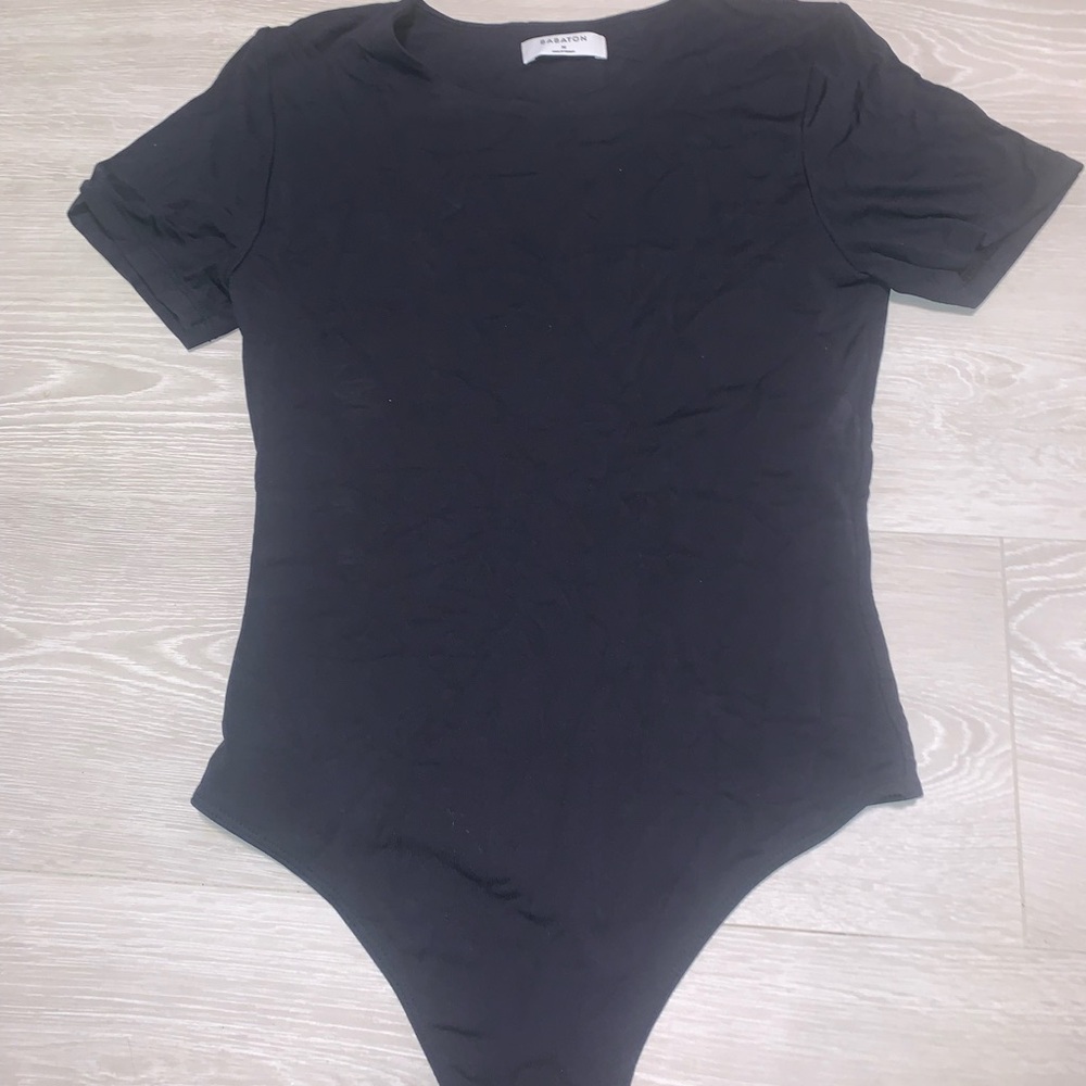 Babaton Black Short-Sleeve Bodysuit